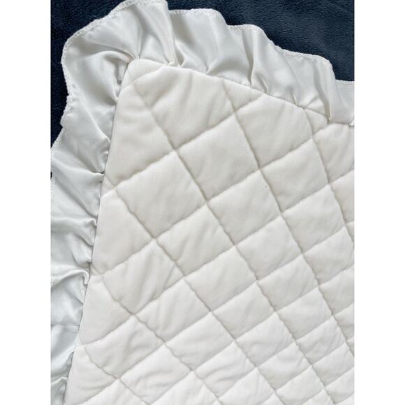 Madison Park Pillow Sham Ivory Quilted Velvet Ruffle Edge Bedding Cream - Picture 3 of 6